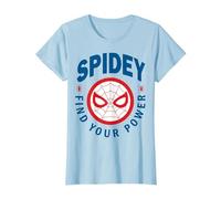Marvel Spider-Man Spidey Find Your Power Left Chest Maglietta, Donna, Celeste, S