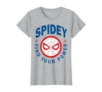Marvel Spider-Man Spidey Find Your Power Left Chest Maglietta, Donna, Grigio Melange, XXL