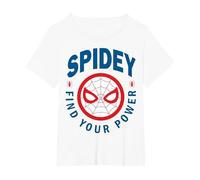 Marvel Spider-Man Spidey Find Your Power Left Chest Maglietta, Donna Plus-Size, Bianco, 4X