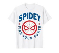 Marvel Spider-Man Spidey Find Your Power Left Chest Maglietta, Uomo, Bianco, S