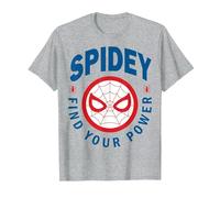 Marvel Spider-Man Spidey Find Your Power Left Chest Maglietta, Uomo, Grigio Melange, 5XL