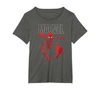 Marvel Spider-Man Strike Maglietta, Donna Plus-Size, Asfalto, 1X