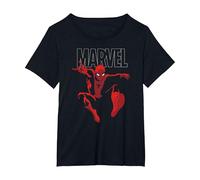 Marvel Spider-Man Strike Maglietta, Donna Plus-Size, Nero, 4X