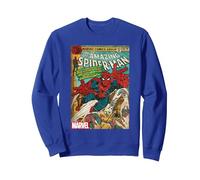 Marvel Spider-Man Vintage Comic Cover Felpa, Unisex per Adulti, Blu Reale, XXL