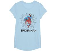 Marvel Spider-Man Web Maglietta, Ragazze, Celeste, S