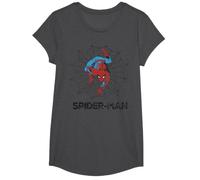Marvel Spider-Man Web Maglietta, Ragazze, Grigio Scuro, XS