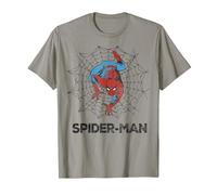 Marvel Spider-Man Web Maglietta, Uomo, Ardesia, S