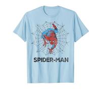 Marvel Spider-Man Web Maglietta, Uomo, Celeste, L