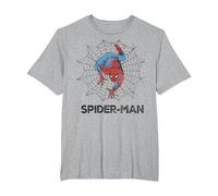 Marvel Spider-Man Web Maglietta, Uomo Taglie Grandi, Grigio Melange, 4X Tall