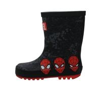 Marvel Spider-Man Wellies Boys Wellington Boots | Stivali di gomma per bambini rossi e neri | Stivali di gomma Spiderman per bambini, Nero , 10 UK Child