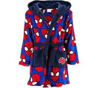 Marvel Spiderman - Accappatoio per bambini con cappuccio e tasche - articolo ufficiale - Accappatoio in pile caldo e morbido - con cintura fissa - All Over Print (116)