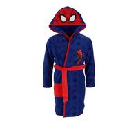 Marvel Spiderman - Accappatoio per bambini, in pile, motivo: Spiderman, con cappuccio, idea regalo, 98-128 cm, Blu, 5-6 Jahre