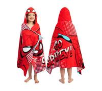 Marvel Spiderman Asciugamano Mare Bambino, Telo Mare Con Cappuccio Indossabile, Asciugamani Bambini, Rosso One Size