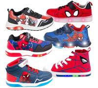Marvel Spiderman - Bambino - Scarpe Sneakers Scarpe da Ginnastica con Luci LED - Prodotto Originale con Licenza Ufficiale [6736 Rosso Alte LED - 30]