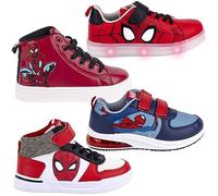 Marvel Spiderman - Bambino Scarpe Sneakers Scarpe da Ginnastica con Luci LED Prodotto Originale Licenza Ufficiale [Sneakers Alte 6174 Rosso