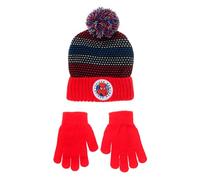 Marvel Spiderman Berretto e guanti per bambini | Regali per bambini | Berretto con pompon | Beanie | Taglie 52 e 54 | Spidey | per ragazzi, Colore: rosso, 54 cm