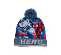 Marvel Spiderman - Berretto invernale con pompon, Blu, 54
