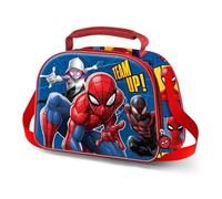 Marvel Spiderman Best Team-Borsa Porta Merenda 3D, Blu, 26 x 20 cm