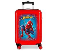 Marvel Spiderman Black Trolley cabina Rosso 37x55x20 cms Rigida ABS Chiusura a combinazione numerica 34L 2,6Kgs 4 doppie ruote Bagaglio a mano