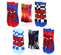 Marvel Spiderman Calzini per Ragazzi, Set di 6 Calzini Corti dal Design Spider-Man per Bambino, Taglia EU 31/34