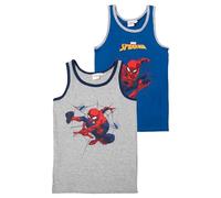 Marvel Spiderman - Canottiera intima per bambini, colore grigio/blu (confezione da 2), grigio/blu, 122 cm-128 cm