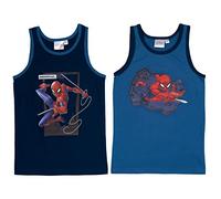 Marvel Spiderman Canottiera intima per ragazzi e bambini, colore blu (confezione da 2)