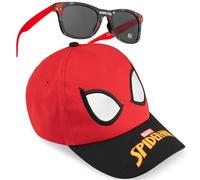 Marvel Spiderman Cappello Baseball Occhiali da Sole Bambino Set, Berretto Visiera UV400 Occhiali Sole, Regalo Bambini (Rosso Spiderman)