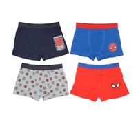 Marvel Spiderman, confezione da 4 boxer con diversi motivi, biancheria intima per bambini, 98-140 cm, Blu, 122-128