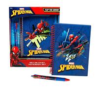 Marvel Spiderman Diario Segreto, Include Penna Multicolori e Taccuino, Design 2 Copertine per Taccuini Spiderman, Set Scolastico per Ragazzo