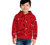 Marvel Spiderman - Felpa con cappuccio per bambini, con cappuccio, colore: Rosso, Colore: rosso, 98-104