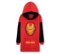 Marvel Spiderman Felpa Coperta con Cappuccio Bambini Ragazzo Pile Coperta Indossabile Hulk Captain America Thor Avengers Idee Regalo (Rossa Iron Man)