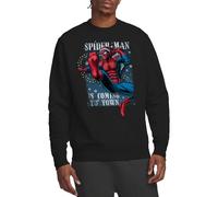 Marvel Spiderman is Coming to Town Sweatshirt, Black Maglia di Tuta, Nero, L Unisex-Adulto