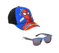 Marvel Spiderman Occhiali da Sole e Cappello per Ragazzi, Occhiali da Sole Avengers Design con Protezione UV, Berretto Estivo per Bambino