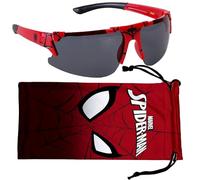 Marvel Spiderman - Occhiali da sole per bambini, eleganti, comodi e durevoli, con protezione UV, con custodia morbida, licenza ufficiale, rosso, ragazzi, Rosso, Boys