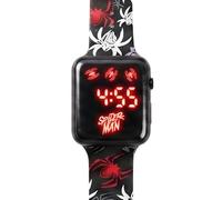 Marvel Spiderman - Orologio digitale a LED per bambini, cinturino in silicone con display a LED luminoso, orologio per bambini per fan e ragazzi Marvel