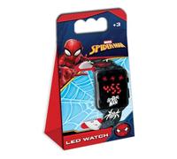 Marvel Spiderman - Orologio digitale a LED per bambini, cinturino in silicone con display a LED luminoso, orologio per bambini per fan e ragazzi Marvel