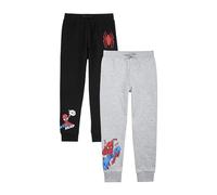Marvel Spiderman - Pantaloni da jogging per ragazzi, confezione da 2, regali per bambini, nero/grigio, 5-6 Anni
