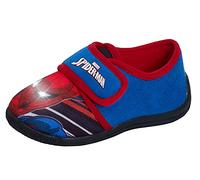 Marvel Spiderman, pantofole luminose per bambini, facili da fissare, suola antiscivolo, con LED lampeggianti, scarpe da casa, Blu, 24 EU