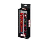 Marvel Spiderman Peter-Confezione di 2 Penne 10 Colori, Rosso, 9,5 x 23 cm
