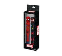 Marvel Spiderman Peter-Confezione di 2 Penne 10 Colori, Rosso, 9,5 x 23 cm