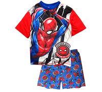 Marvel Spiderman - Pigiama corto da bambino, Rosso, 4-5 Years