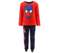 Marvel Spiderman Pigiama per Ragazzi, T-Shirt e Pantaloni Lunghi in Velluto, Pigiama in Morbido Pile 2 Pezzi, Regalo per Bambino, Taglia 8 Anni | Rosso