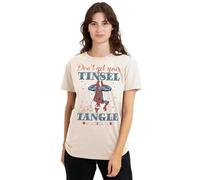 Marvel Spiderman Retro Don't Get Your Tinsel in a Tangle Ladies T Shirt, Natural, M Donna