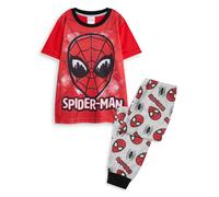 Marvel Spiderman Rosso Character Face Pigiama a maniche corte a gamba lunga Raga