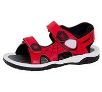 Marvel Spiderman, sandali sportivi per bambini, punta aperta, facili da allacciare, scarpe estive, rosso nero, 28 EU