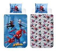Marvel Spiderman Set Biancheria da Letto Reversibile per Neonati e Bambini | Copripiumino Junior 100×135 cm + Federa 40×60 cm | 100% Cotone Morbido e Traspirante | Set Marvel Ufficiale