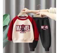 Marvel Spiderman Set di felpe per bambini Ragazzi Pullover a maniche lunghe e pantaloni sportivi Abiti a due pezzi Tute casual per ragazze