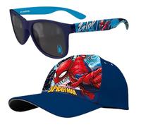 Marvel Spiderman, set di occhiali da sole e berretto per bambini, occhiali polarizzati UV400 con cappello da baseball regolabile, cappello da sole per vacanze estive, viaggi, all'aperto, rientro a