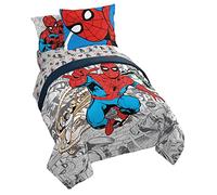 Marvel Spiderman Spidey VS - Set di 5 letti matrimoniali con copripiumino e lenzuola, in microfibra super morbida resistente allo sbiadimento (prodotto ufficiale)