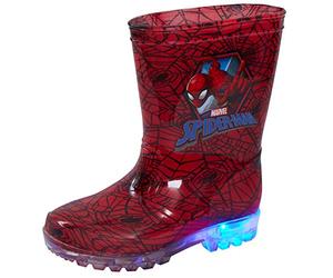 Marvel Spiderman - Stivali di Gomma da Bambino, con luci Lampeggianti, per Pioggia e Neve, Rosso (Red), 29 EU/ 11 UK